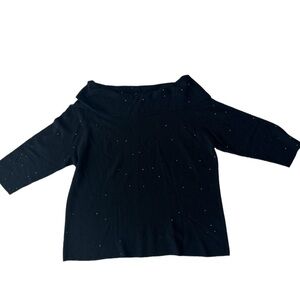 EILEEN FISHER 100% Merino Wool Glass Bead Embellished Sweater Size 1X